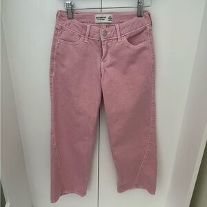 Abercrombie Girls Low Rise Pink Baggy Jeans 7/8